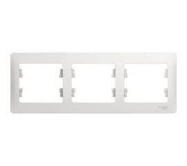 Горизонтальная рамка Schneider Electric 3-м Glossa белая GSL000103 