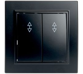 2-клавишный переключатель STEKKER psw10-9008-03, 250в, 10а, серия эрна, черный, 39921 