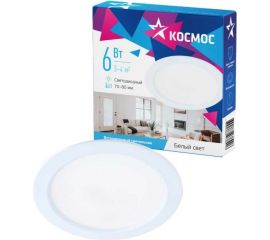 Светодиодная панель КОСМОС круглая, цвет белый, DownL 6W, 180-265В, 4000K, KDownL6W4000K 