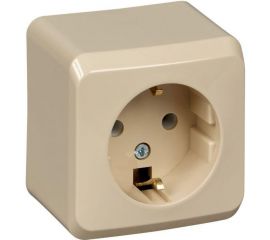 Розетка Schneider Electric 1-м ОП Этюд Дача 16А с заземлением, защитные шторки, бук SchE PA16-004T 