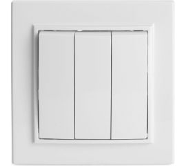 3-клавишный выключатель STEKKER psw10-9007-01, 250в, 10а, серия эрна, белый, 39922 