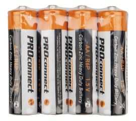 Солевая батарейка PROCONNECT АА, R6P 4 шт 30-0010 
