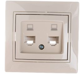Розетка Lezard Мира RJ45x2 крем с вст крем 701-0303-141 