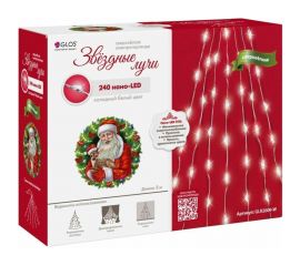 Электрогирлянда GLOS ""Звездные лучи"", 240 холодных белых нанодиодов GLR2009-W 