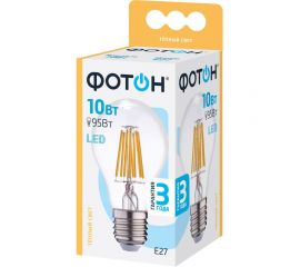 Светодиодная филаментная лампа ФОТОН LED FL A60 10W E27 3000K 24071 