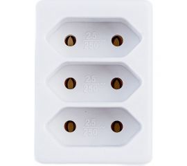 Блок на 3 гнезда TDM 2П 2,5 А 250 B под плоскую вилку белый SQ1806-0205 