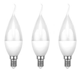 Светодиодная лампа REXANT 3 шт Свеча на ветру CW 7.5 Вт E14 4000 K нейтральный свет 604-046-3 