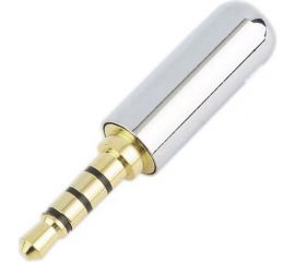 Разъем аудио Pro Legend 3.5мм штекер 4C металл на кабель в мини корпусе, Gold PL2109 