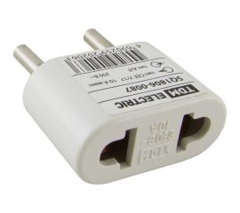 Переходник TDM тип CEE 7/17 - тип А/F, плоский, 10 А максимум, 250 В, белый SQ1806-0087 