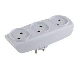 Тройник без заземления, 3 гнезда, белый ЭРА SP-3-W C0045527 