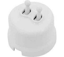 Выключатель Bironi 2-кл., пластик, цвет Белый (тумблерный) B1-232-21 