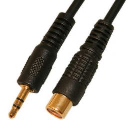 Переход 3.5мм штекер стерео - RCA гнездо Pro Legend пластик с кабелем 0,3м, Gold, PL2266 