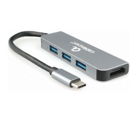 Комбо-адаптер интерфейсов Cablexpert USB-C (вилка) 2-в-1 (хаб + HDMI) A-CM-COMBO2-01 