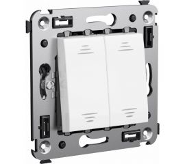 Двухклавишный переключатель в стену DKC Avanti, Белое облако 4400114 