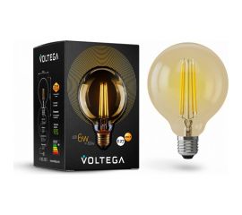 Светодиодная лампа VOLTEGA Шар GOLD G95 Е27 6W 7084 
