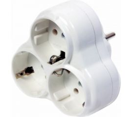 Разветвитель NE-AD 3-гнезда с заземлением, треугольник, 16А, 250В, Белый, 1003 