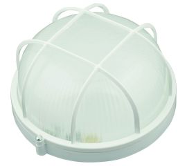 Влагозащищенный светильник Uniel UWL-R02 100W E27 IP54 WHITE круг, решетка, под лампу Е27 UL-00006772 