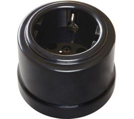 Розетка BIRONI Пластик Черный с заземлением B1-101-23 