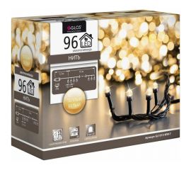 Электрогирлянда GLOS Нить, 10 м, 96 сверхъярких теплых белых светодиодов GL1015-WW-T 