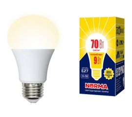 Светодиодная лампа Volpe LED-A60-9W/3000K/E27/FR/NR Форма A, матовая UL-00005622 
