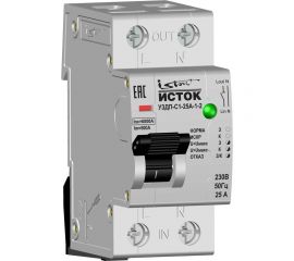 Устройство защиты от дугового пробоя в комплекте с устройством проверки ISTOK УЗДП-С1-25А-1-2 + УЗДП-ск-ИСТ-001 