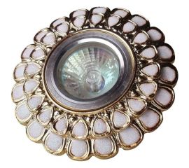 Встраиваемый светильник De Fran MR16, белый+золото, FT 219 WHG 