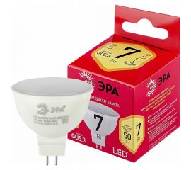Светодиодная лампочка ЭРА RED LINE LED MR16-7W-827-GU5.3 R GU5.3 7 Вт софит теплый белый свет, Б0050231 