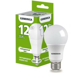 Светодиодная лампа GENERICA A60 груша 12Вт 230В 4000К E27 LL-A60-12-230-40-E27-G 