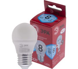 Светодиодная лампа ЭРА LED P45-8W-840-E27 R шар, 8Вт, нейтральный, E27, 10/100/3600 Б0049645 