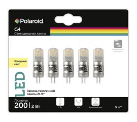 Светодиодная лампа Polaroid 12V G 2W 3000K G4 200lm упаковка 5шт PL-G412V23/5 