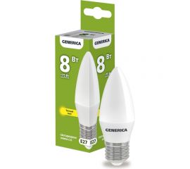 Светодиодная лампа GENERICA C35 свеча 8Вт 230В 3000К E27 LL-C35-08-230-30-E27-G 
