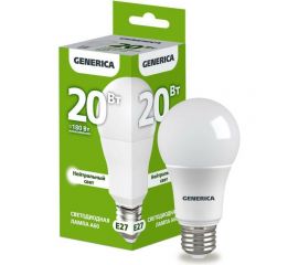 Светодиодная лампа GENERICA A60 груша 20Вт 230В 4000К E27 LL-A60-20-230-40-E27-G 