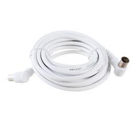 Шнур REXANT ТВ гнездо - ТВ штекер, угловой, длина 5 метров, белый 18-0025 