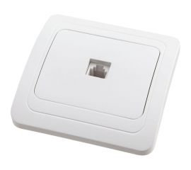 Телефонная розетка АБК-СИЛА "РИГЕЛЬ" белая 1 шт 5403061 