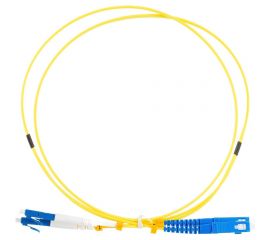 Волоконно-оптический шнур Hyperline FC-D2-9-LC/UR-SC/UR-H-1M-LSZH-YL патч-корд SM 9/125 28387 