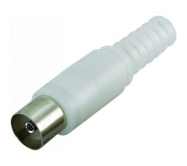 Антенное TV гнездо TDM пластиковое без пайки белое SQ1809-0011 