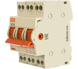 Модульный трехпозиционный переключатель TDM МП-63 3P 63А SQ0224-0027 
