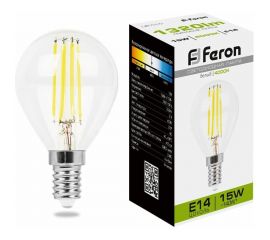 Светодиодная лампа FERON LB-515 Шарик E14 15W 4000K 38250 