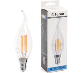 Светодиодная лампа FERON LB-718 Свеча на ветру E14 15W 6400K 38264 