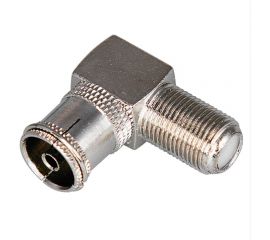 Антенный угловой переходник REXANT RG-6, SAT, гнездо F - гнездо ТВ, 06-0026-A 