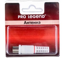 Антенный штекер Pro Legend пластиковый, розетка, прямой, белый, PL2000 
