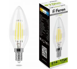 Светодиодная лампа FERON 11W 230V E14 4000K прозрачная, LB-713 38008 