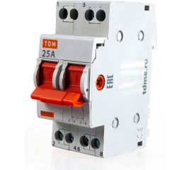 Модульный трехпозиционный переключатель TDM МП-63 2P 25А SQ0224-0014 