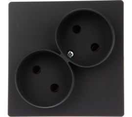 Розетка Simon 2х2К без защитных шторок, графит 2450457-038 