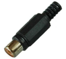 Разъем RCA гнездо Pro Legend пластик на кабель, черный, PL2151 