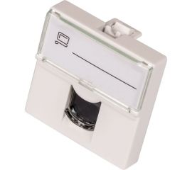 Вставка LANMASTER Mosaic, категория 6, со шторкой и увеличенным окном маркировки, белая LAN-SIP-23U6-WH 