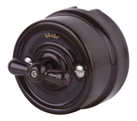 Выключатель WERKEL W5620014 на 4 положения, двухклавишный (коричневый) Ретро a051052 