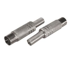 Антенный разъем на кабель REXANT гнездо-ТВ никель с пружиной 06-0015-A 