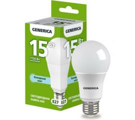 Светодиодная лампа GENERICA A60 груша 15Вт 230В 6500К E27 LL-A60-15-230-65-E27-G 
