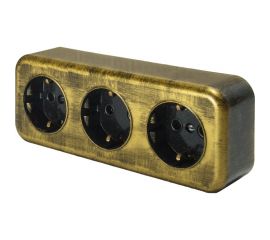 3-местная розетка SVET RA 16-343-Черная Бронза открытой установки с заземлением EV0311-0048 